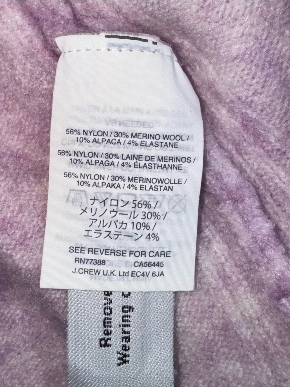J. Crew Lavender Ribbed Turtleneck Sweater alpaca merino wool